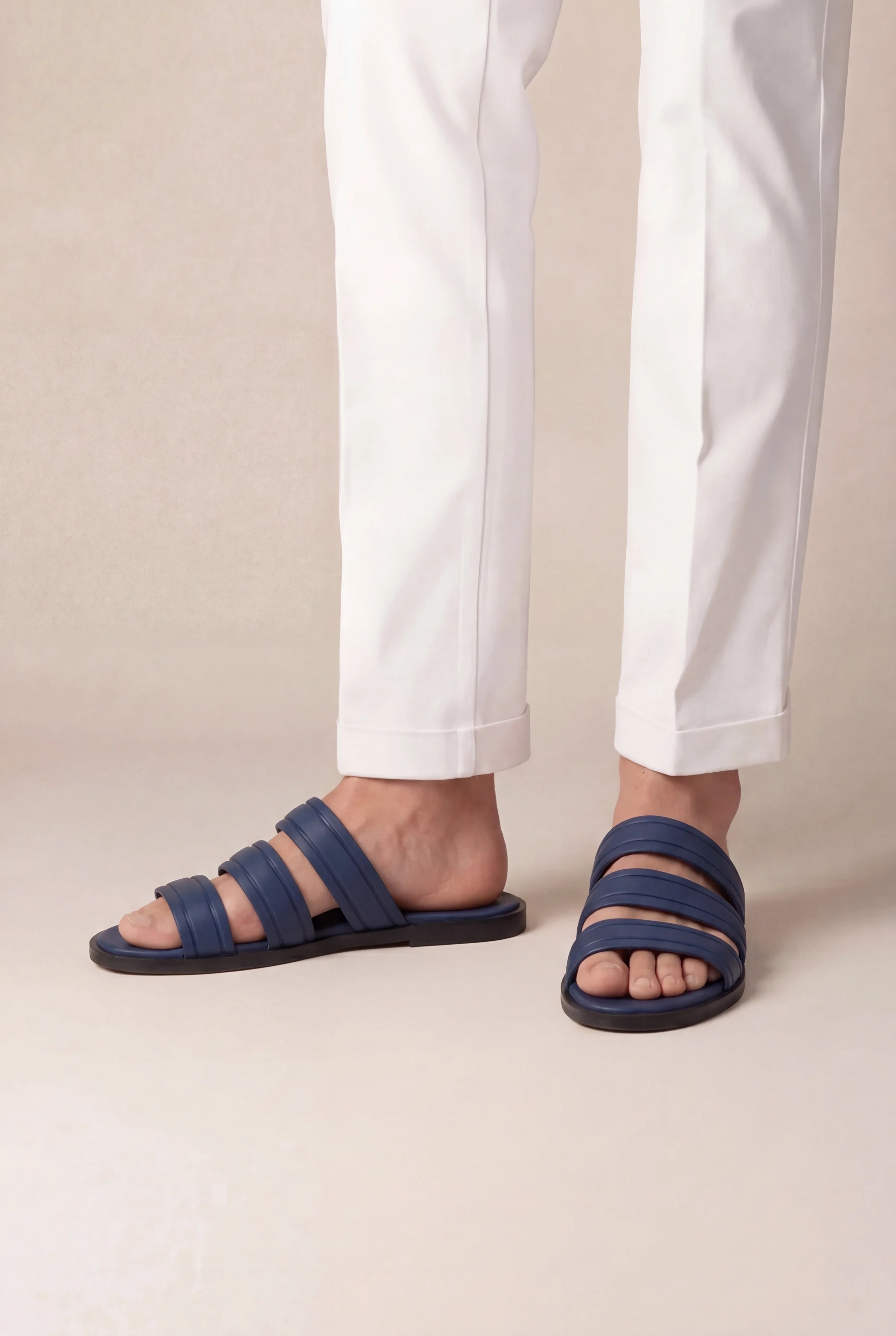 Navy Urban Sandal Calf Leather