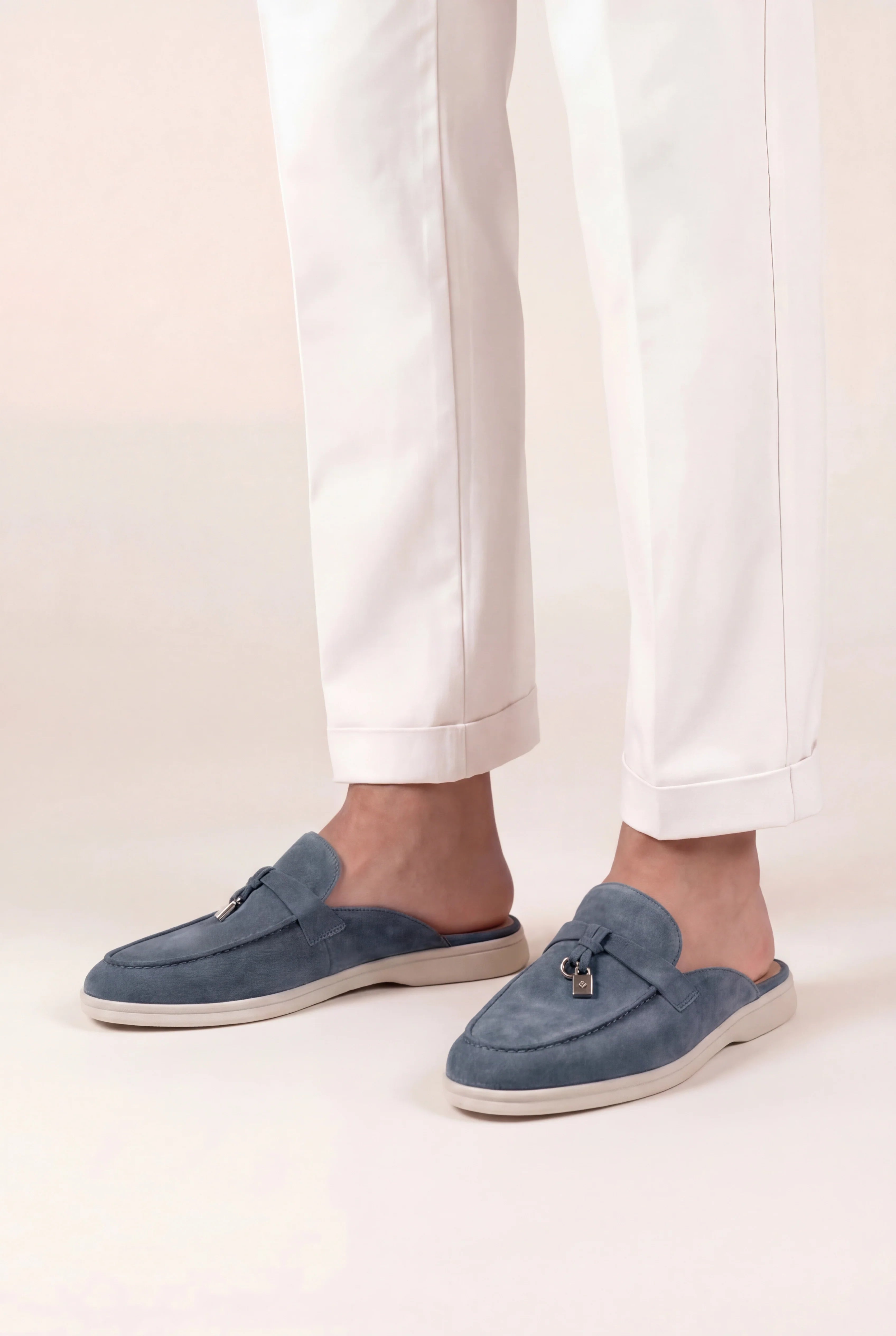 Suède Blue Grey Explorer Mule